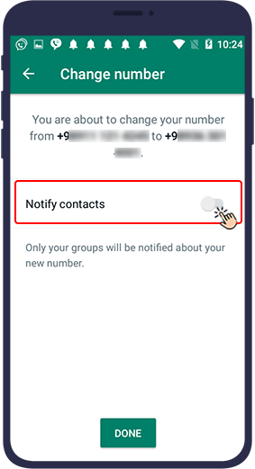 تغییر شماره در واتساپ